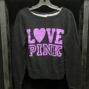 PINK- Victoria’s Secret black crewneck sweatshirt